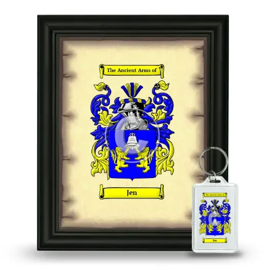 Jen Framed Coat of Arms and Keychain - Black