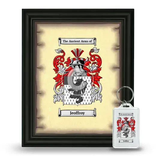 Jeoffroy Framed Coat of Arms and Keychain - Black