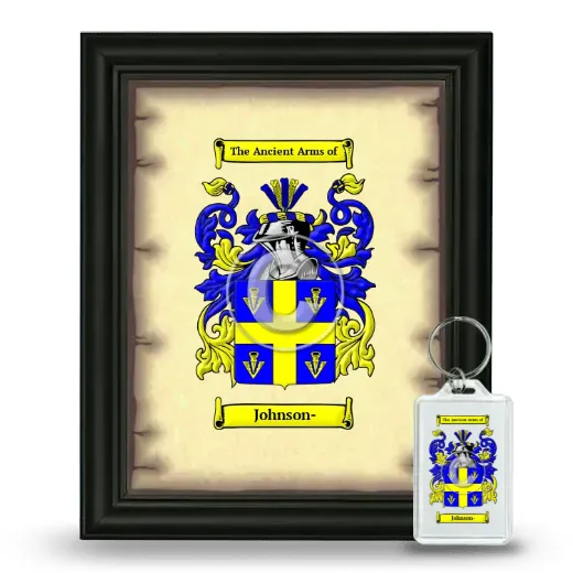 Johnson- Framed Coat of Arms and Keychain - Black