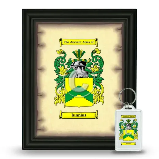 Junnius Framed Coat of Arms and Keychain - Black
