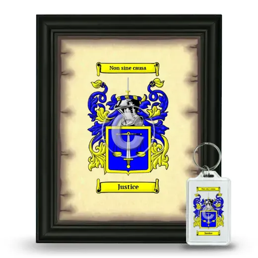 Justice Framed Coat of Arms and Keychain - Black