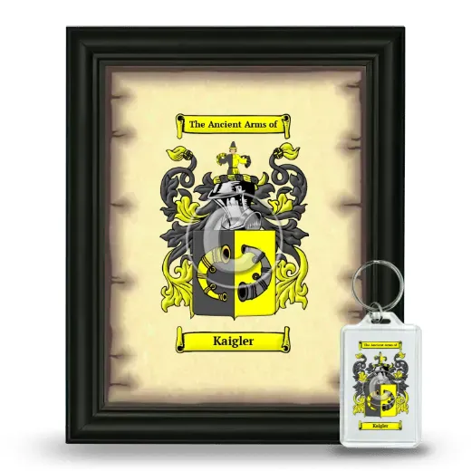 Kaigler Framed Coat of Arms and Keychain - Black