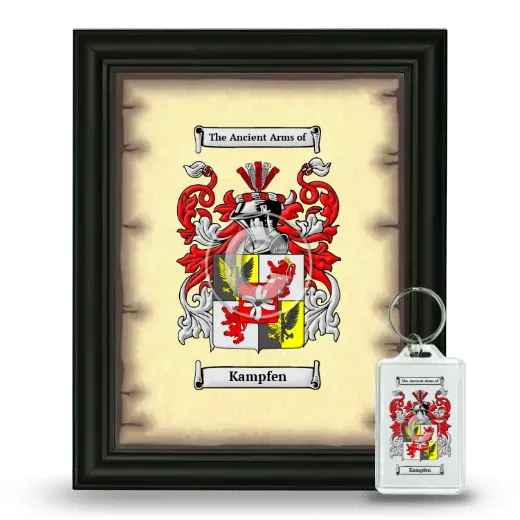 Kampfen Framed Coat of Arms and Keychain - Black