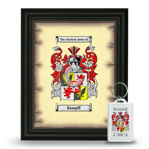 Kampff Framed Coat of Arms and Keychain - Black