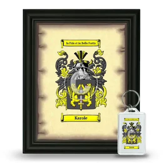 Karole Framed Coat of Arms and Keychain - Black