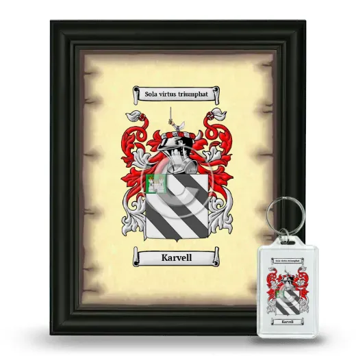 Karvell Framed Coat of Arms and Keychain - Black