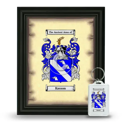 Kasson Framed Coat of Arms and Keychain - Black