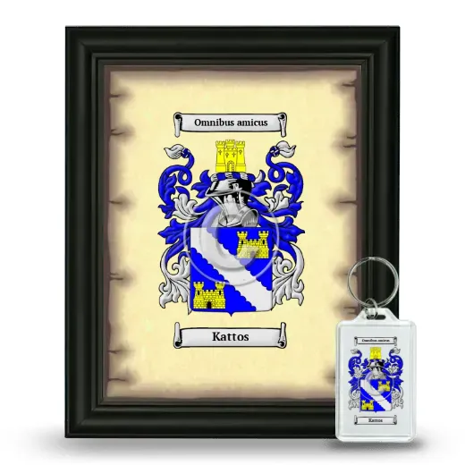 Kattos Framed Coat of Arms and Keychain - Black