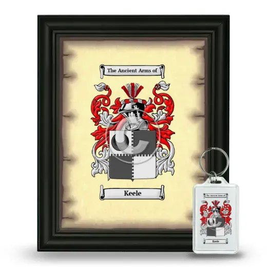 Keele Framed Coat of Arms and Keychain - Black