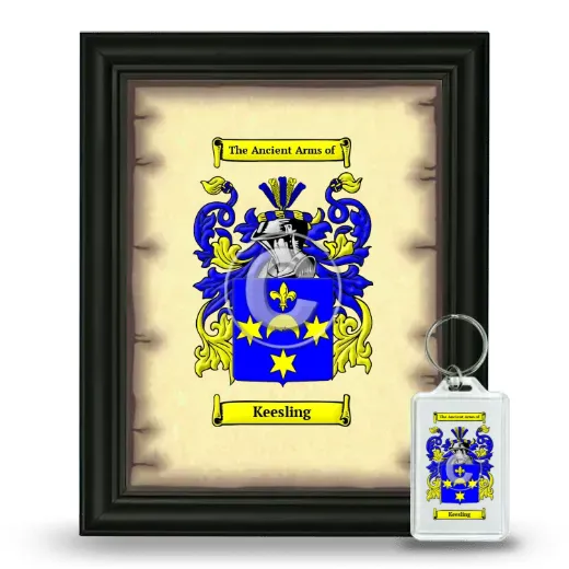 Keesling Framed Coat of Arms and Keychain - Black