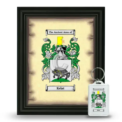 Kelat Framed Coat of Arms and Keychain - Black