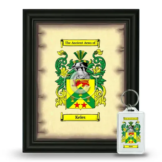Keles Framed Coat of Arms and Keychain - Black