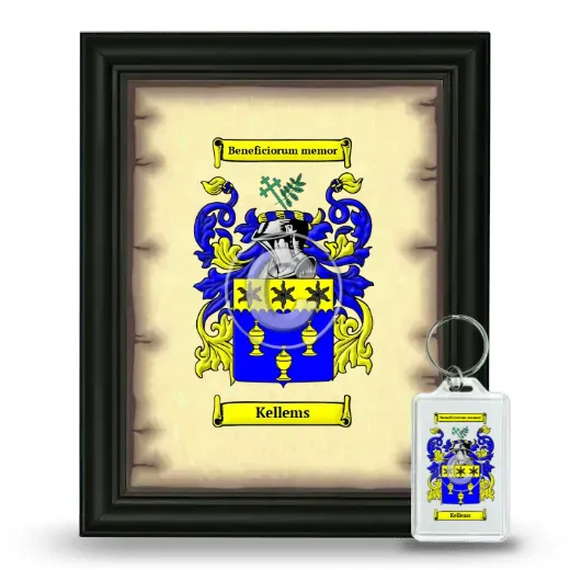 Kellems Framed Coat of Arms and Keychain - Black