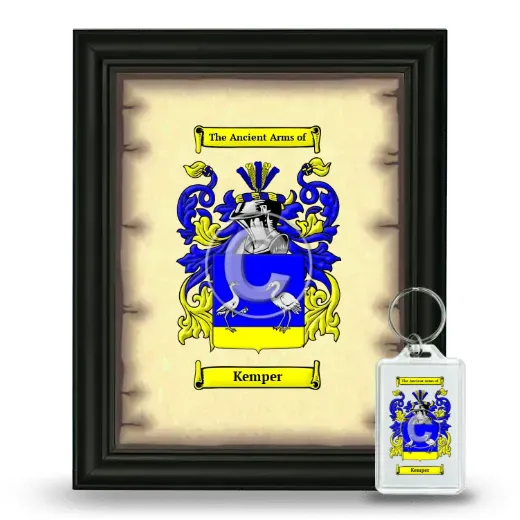 Kemper Framed Coat of Arms and Keychain - Black