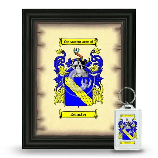 Kemster Framed Coat of Arms and Keychain - Black
