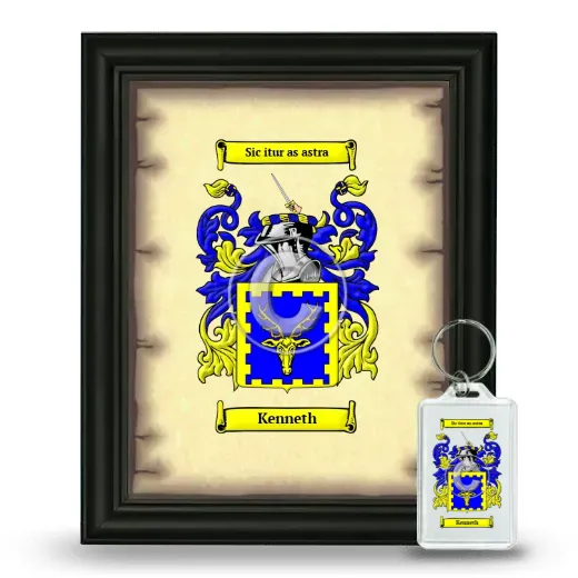 Kenneth Framed Coat of Arms and Keychain - Black