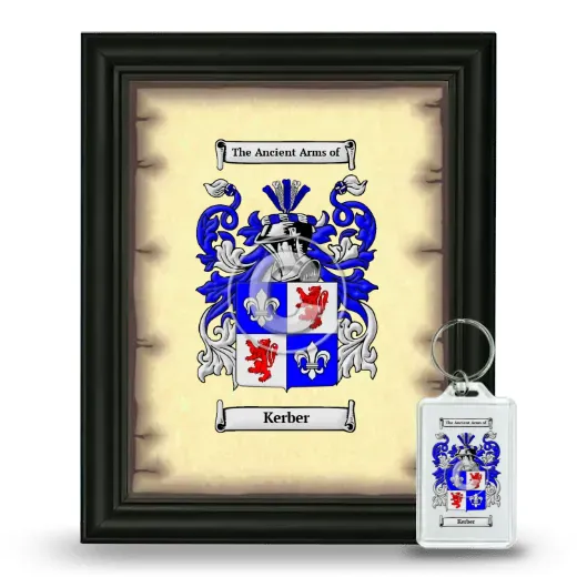 Kerber Framed Coat of Arms and Keychain - Black