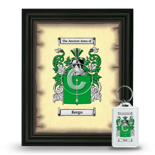 Kergo Framed Coat of Arms and Keychain - Black