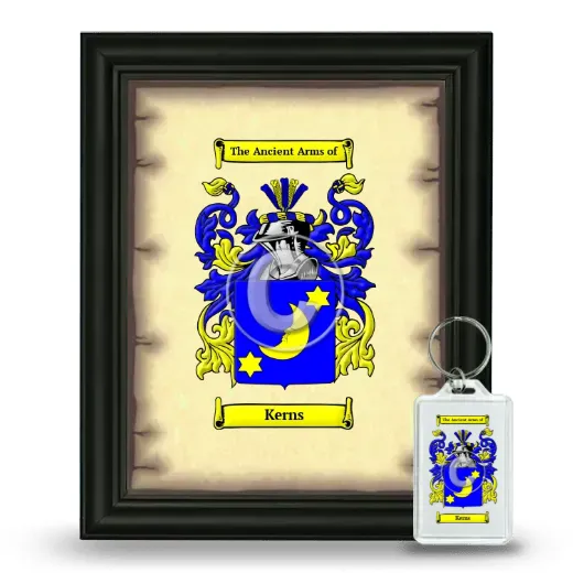 Kerns Framed Coat of Arms and Keychain - Black