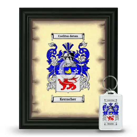 Kerracher Framed Coat of Arms and Keychain - Black
