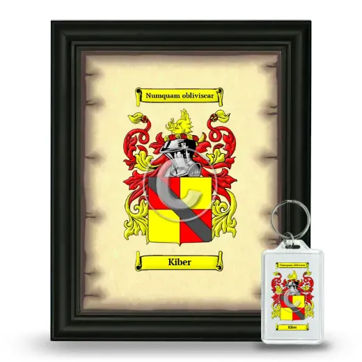 Kiber Framed Coat of Arms and Keychain - Black