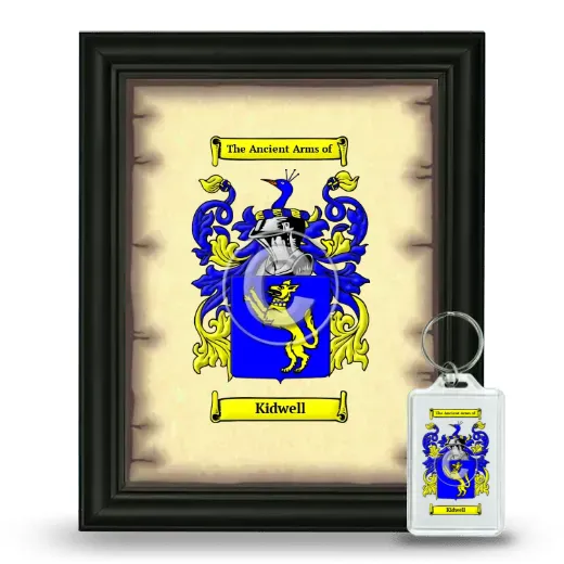 Kidwell Framed Coat of Arms and Keychain - Black