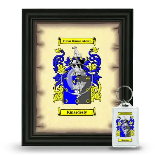 Kinardesly Framed Coat of Arms and Keychain - Black
