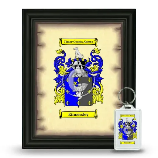 Kinnersley Framed Coat of Arms and Keychain - Black