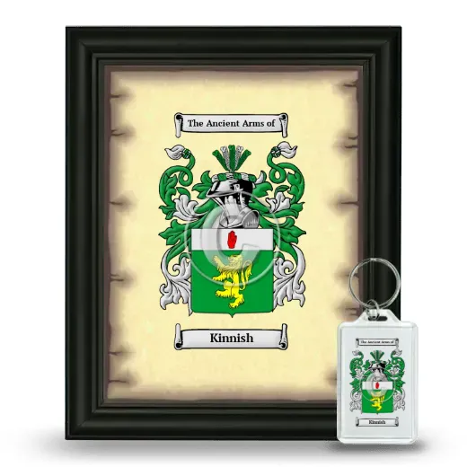 Kinnish Framed Coat of Arms and Keychain - Black