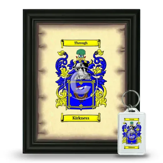 Kirkness Framed Coat of Arms and Keychain - Black