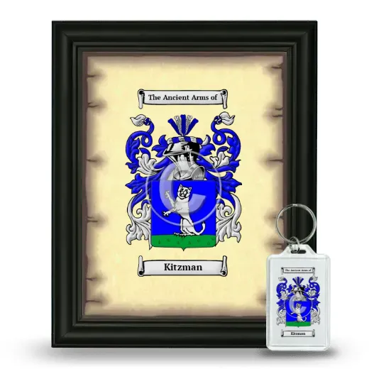 Kitzman Framed Coat of Arms and Keychain - Black