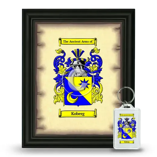 Koberg Framed Coat of Arms and Keychain - Black