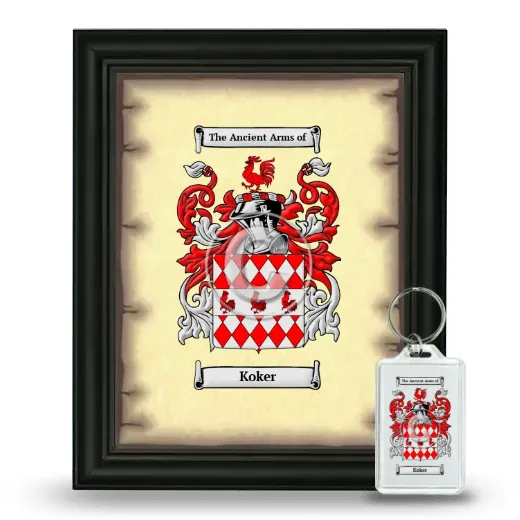 Koker Framed Coat of Arms and Keychain - Black