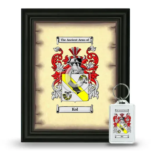 Kol Framed Coat of Arms and Keychain - Black