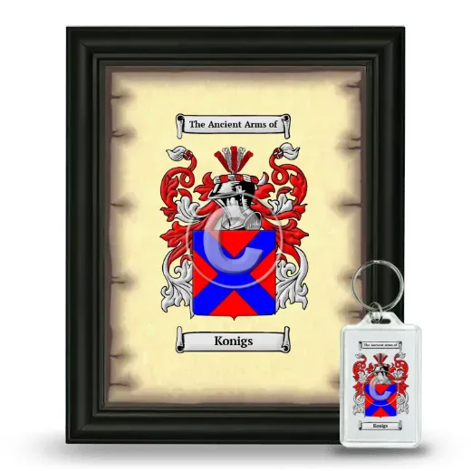 Konigs Framed Coat of Arms and Keychain - Black