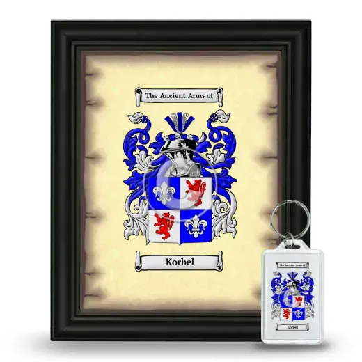 Korbel Framed Coat of Arms and Keychain - Black