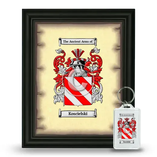 Koscielski Framed Coat of Arms and Keychain - Black