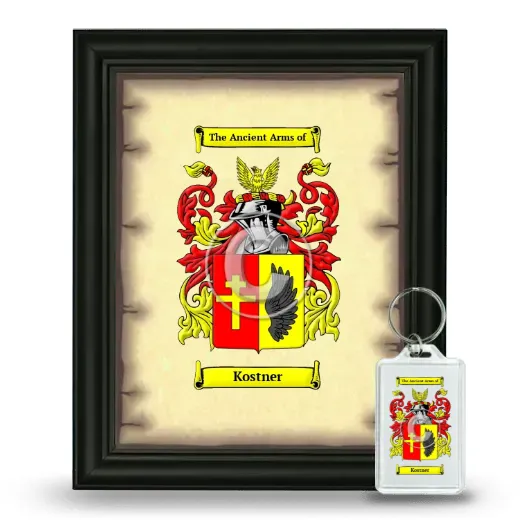 Kostner Framed Coat of Arms and Keychain - Black