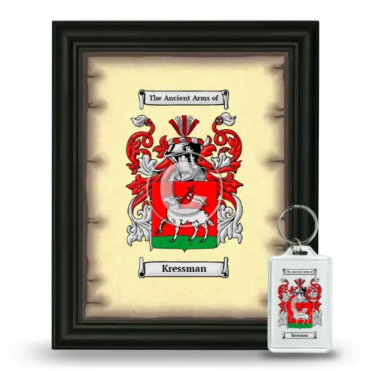 Kressman Framed Coat of Arms and Keychain - Black
