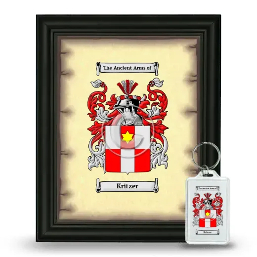 Kritzer Framed Coat of Arms and Keychain - Black