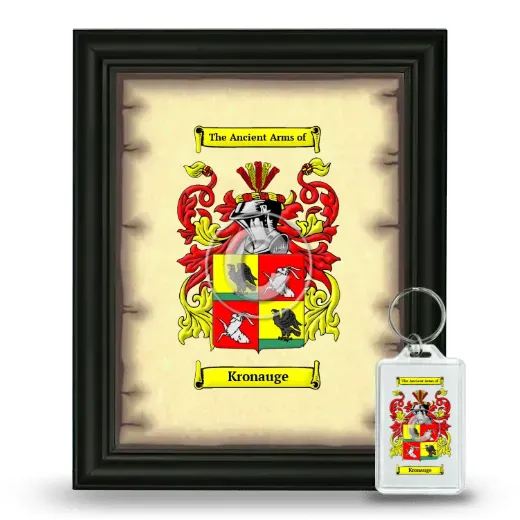 Kronauge Framed Coat of Arms and Keychain - Black