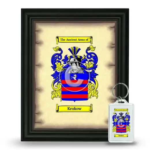 Krukow Framed Coat of Arms and Keychain - Black