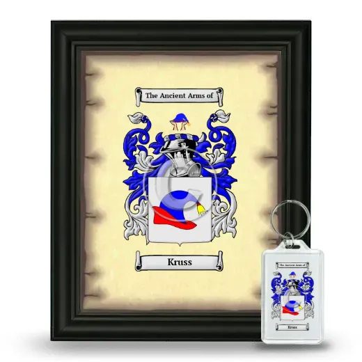 Kruss Framed Coat of Arms and Keychain - Black