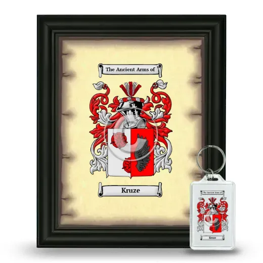 Kruze Framed Coat of Arms and Keychain - Black