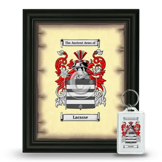 Lacasse Framed Coat of Arms and Keychain - Black