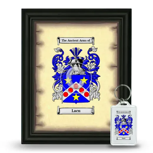 Lacu Framed Coat of Arms and Keychain - Black