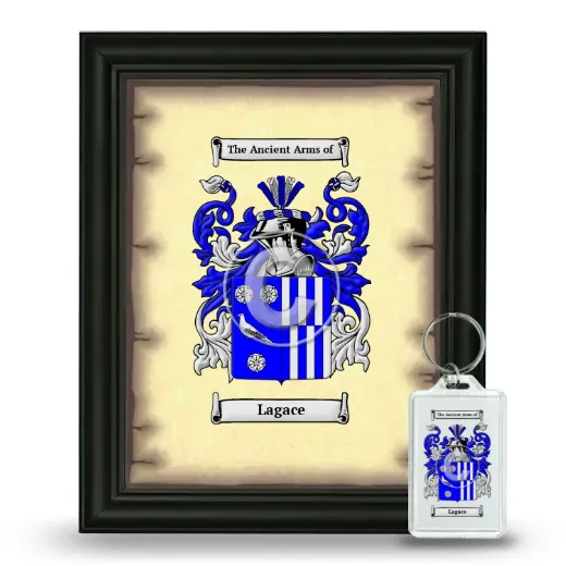 Lagace Framed Coat of Arms and Keychain - Black