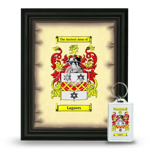 Lagares Framed Coat of Arms and Keychain - Black