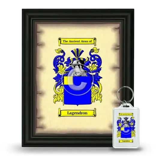 Lagendron Framed Coat of Arms and Keychain - Black