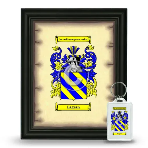 Lagran Framed Coat of Arms and Keychain - Black